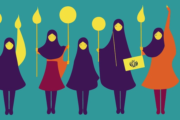 Manifestazione in iran di protesta contro le donne che indossano l'hijab