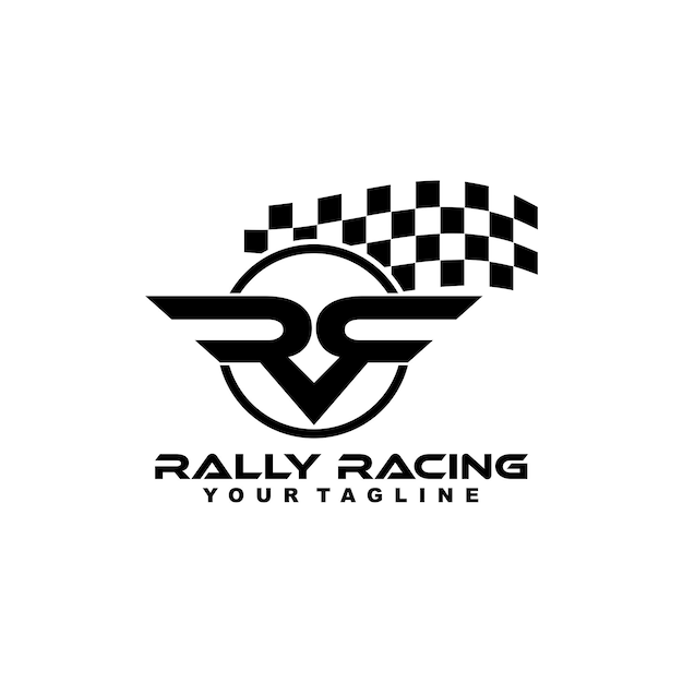 Vector rally racing initial rr vector logo design