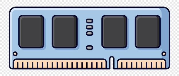 RAM-geheugen computer Computer RAM-icoon Random access geheugen Platte cartoon stijl Vector illustratie