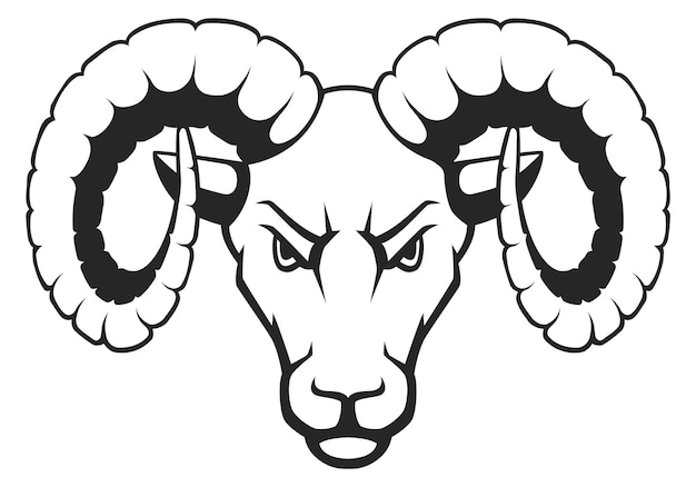 Ram head Wild sheep animal black icon