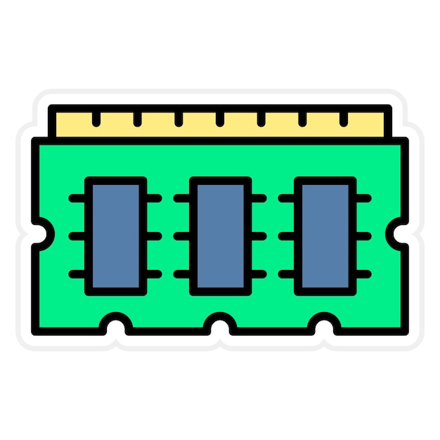 Vettore immagine vettoriale dell'icona ram può essere utilizzata per computer e hardware