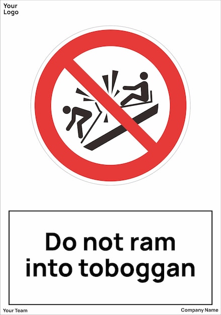 Vector do not ram into toboggan signs symbol standard iso 7010