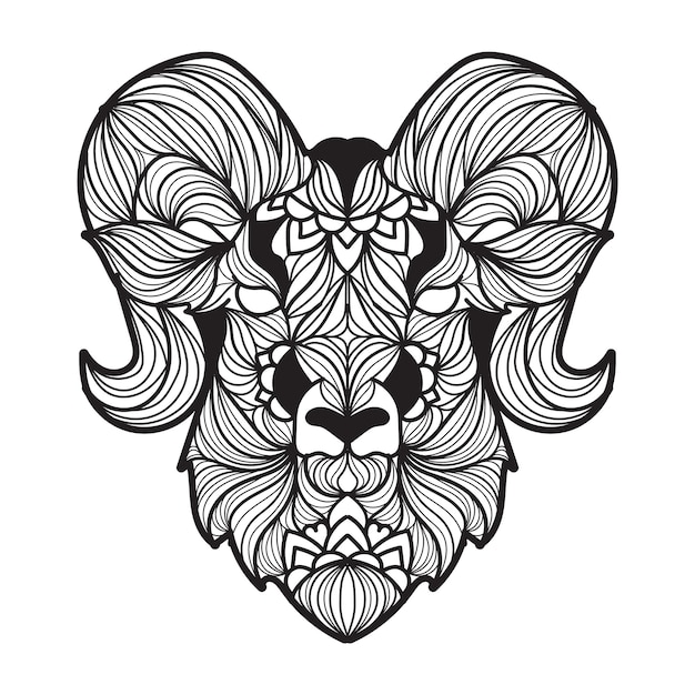 Ram mandala vector illustration