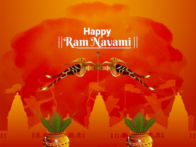 Ram navami background with bow and arrow