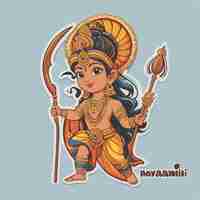 Vector ram navami cartoon vector