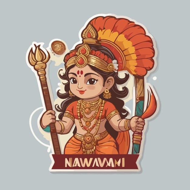 Vector ram navami cartoon vector