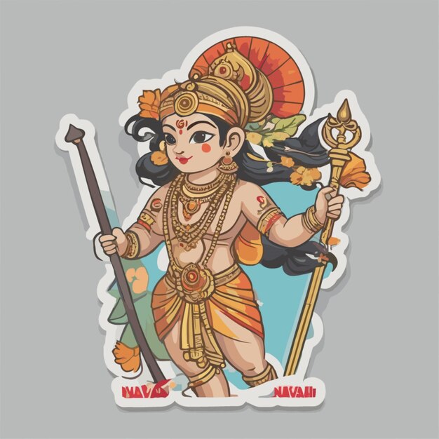 Vector ram navami cartoon vector