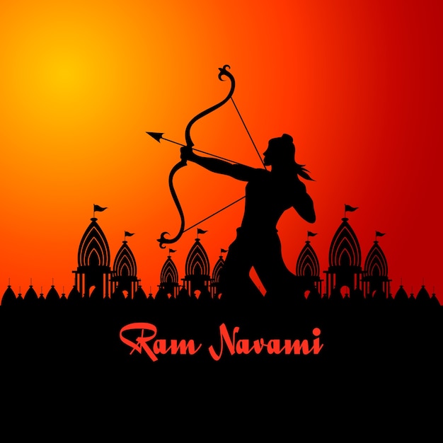 Ram navami viering vlakke stijl