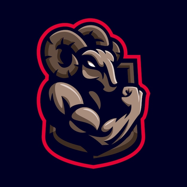 Ram of geitenspier mascotte eSports-logo