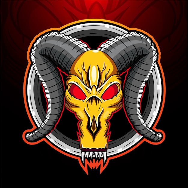 Ram skull mascot logo