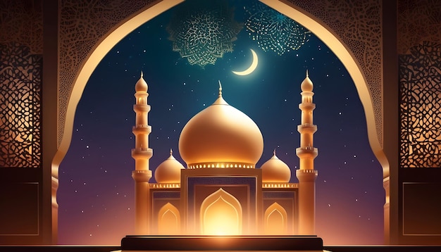 Vector ramada kareem eid mubarak illustration background