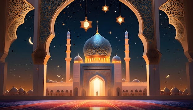 Ramada Kareem Eid Mubarak Illustration Background