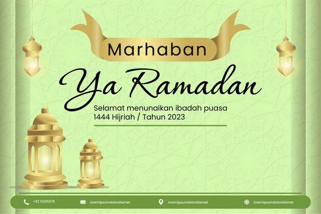 ベクトル インドネシアのソーシャル メディアのラマダンの挨拶