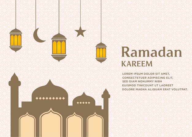 Ramadam kareem background Ramadan kareem side view in paper