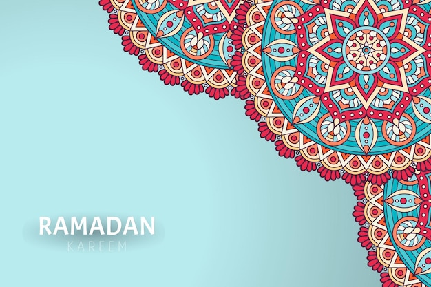 Sfondo di ramadam kareem con ornamenti mandala