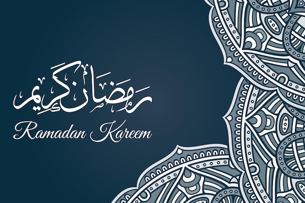 Vector ramadam kareem background with mandala ornaments