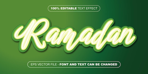 Ramadan 3d bewerkbaar teksteffect