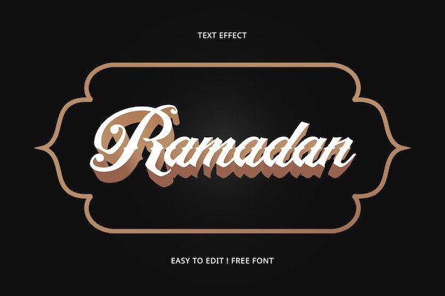 Effetto testo modificabile ramadan 3d