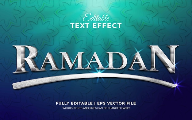 Vettore effetto di testo modificabile ramadan 3d
