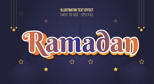 Vector ramadan 3d-realistisch teksteffect
