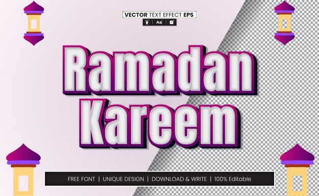 Ramadan 3D Text Effect Fully Editable