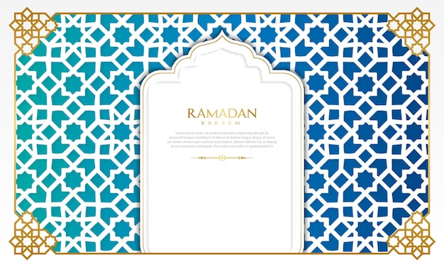 Вектор Рамадан арабский элегантный роскошный декоративный фон с исламским узором и декоративными фонарями