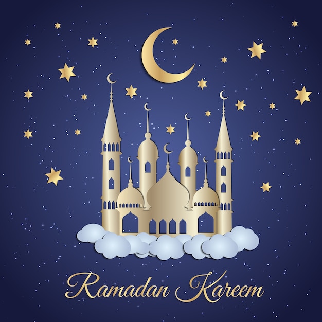 Ramadan background design with mosque