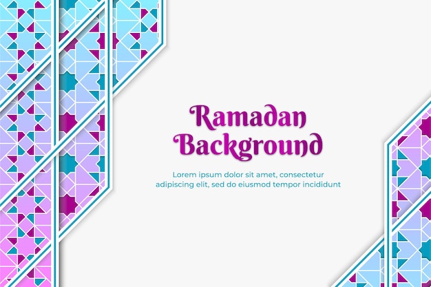 Ramadan background purple and blue with ornament islamic pattern