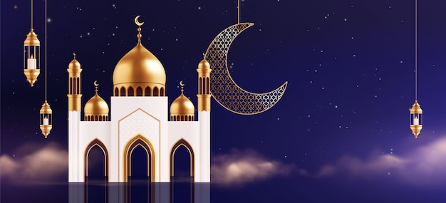 Ramadan background in realistic style