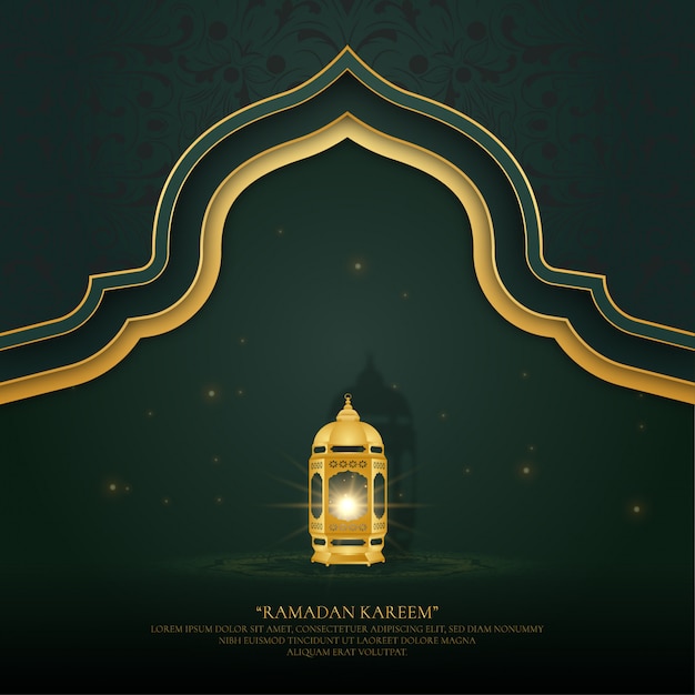 Рамадан фон с лампами и украшениями