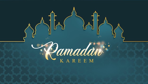 Ramadan background with mosque frame