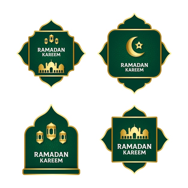 Vettore collezione di badge ramadan