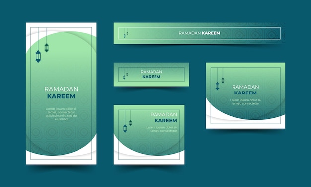 Ramadan banner design set