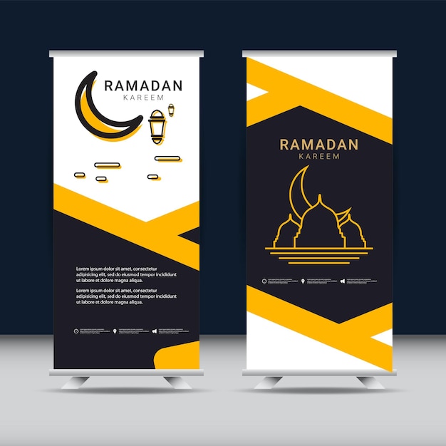 Ramadan banner design template Golden islamic ornament