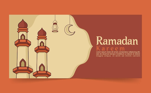 Vettore design di banner ramadan