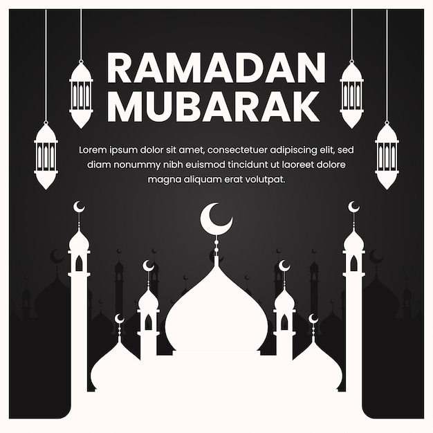 Ramadan banner illustratie in plat ontwerp