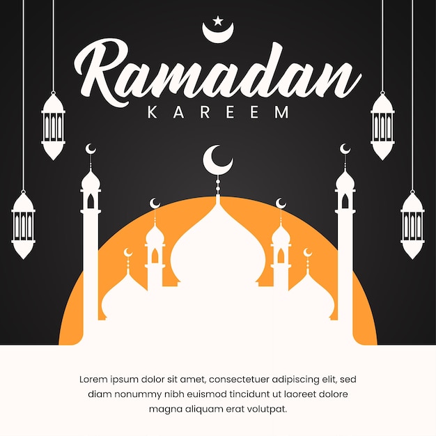 ramadan banner illustratie in plat ontwerp