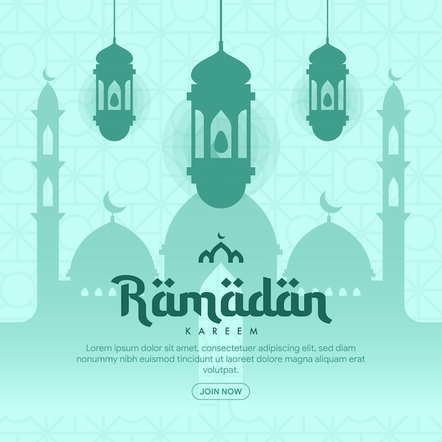 ramadan banner illustration in flat design