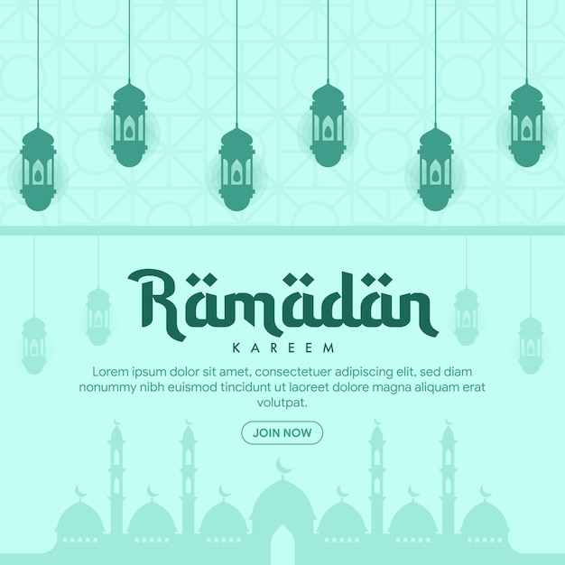 ramadan banner illustration in flat design