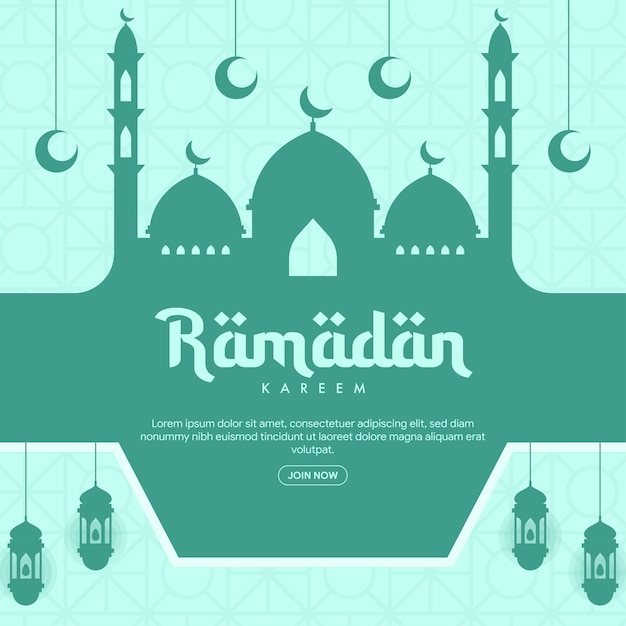 ramadan banner illustration in flat design