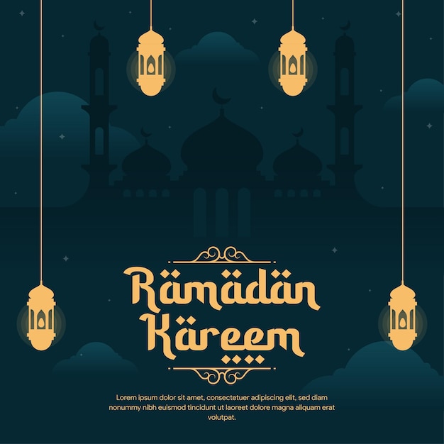 ramadan banner illustration in flat design