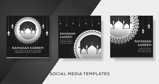 Vector ramadan banner sociale media potten sjabloon premium vector