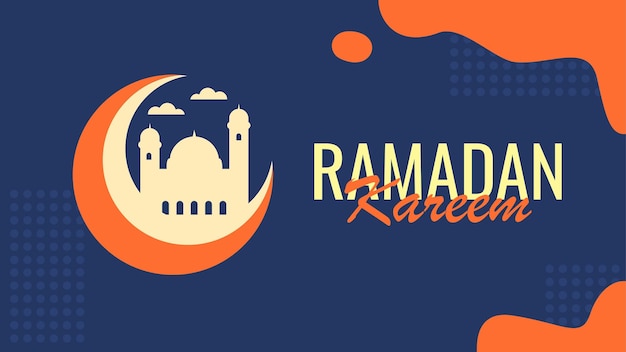 Fondo islamico del modello dell'insegna di ramadan orizzontale