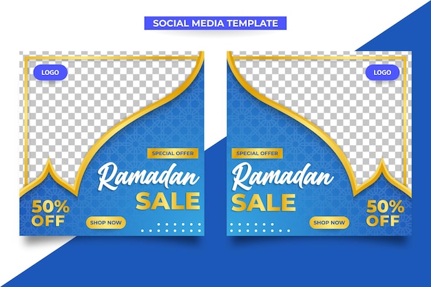 Ramadan banner verkoop ontwerp social media postsjabloon