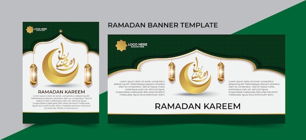 Banner ramadan con design modello arabo oro