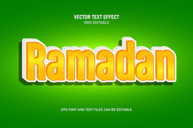 Vector ramadan bewerkbare tekst effect trending stijl modern