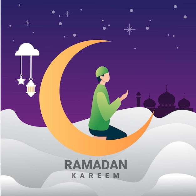 ramadan bidden vectorillustratie