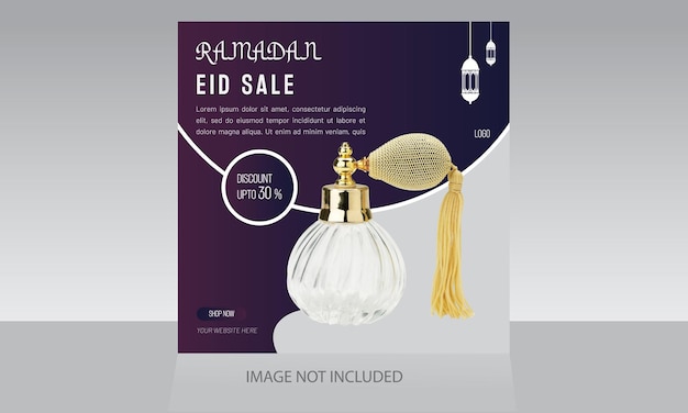 Ramadan big discount sale promotion social media post design template