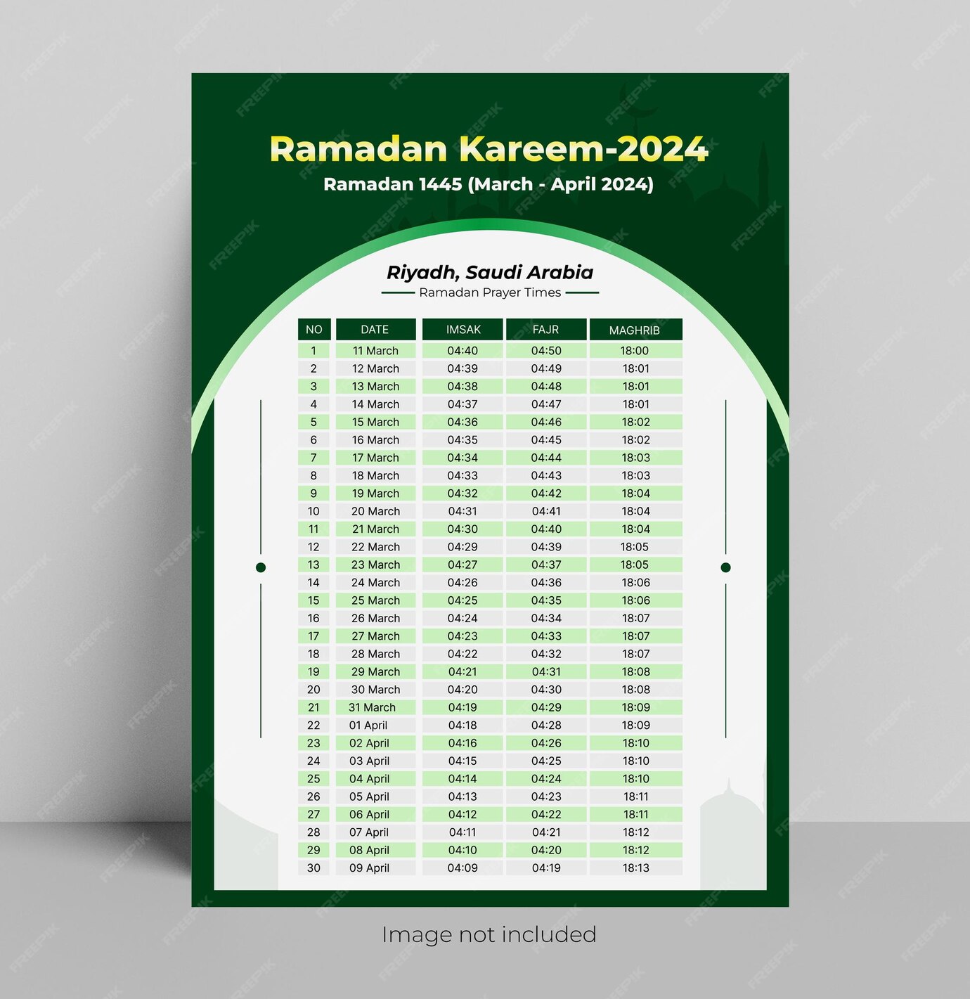 Premium Vector Ramadan calendar 2024