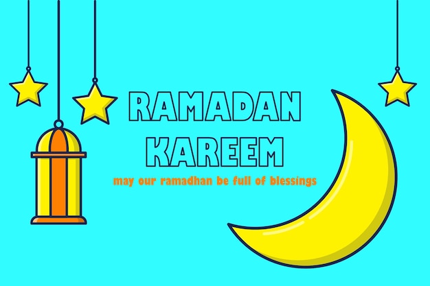 Ramadan card background cartoon vector illustration